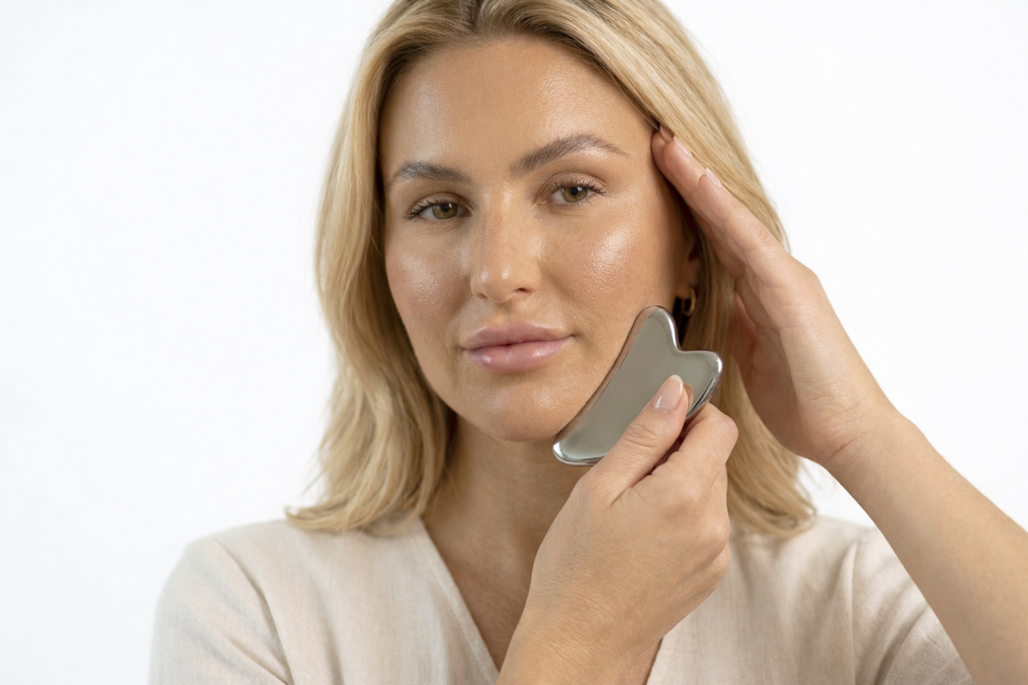 Gua Sha en Acier Inoxydable – Outil de Massage Sculptant
